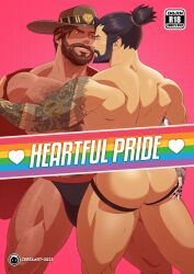 cole_cassidy cresxart gay gay_sex hanzo hanzo_shimada jockstrap jockstrap_only male male/male male_only overwatch overwatch_2 underwear