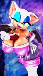 3d 3d_model anthro anthro_female anthro_only breasts furry furry_female furry_only horny_female latex mobian mobian_(species) mobian_bat palisal rouge_the_bat sega sonic_(series) sonic_adventure_2 sonic_the_hedgehog_(series) voluptuous_female winking_eye