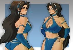 1girls black_hair blue_clothing edenian female female_focus female_only fully_clothed humanoid kitana kitana_(mk9) mortal_kombat mortal_kombat_(2011) skimpy skimpy_clothes solo sweepsweep1013 warner_bros warner_bros._games warner_brothers