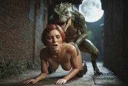 ai_generated feral_on_female feral_on_human interspecies lizardman noone3d triss_merigold zoophilia