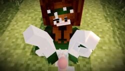 1girls blush brown_hair dick grenvery mine-imator minecraft no_panties no_pants peeing pov