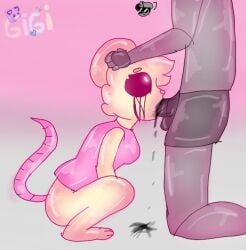 crouching crouching_female furry furry_female furry_only gigidonut mousy_(piggy) penis penis_in_mouth piggy_(game) robby_(piggy) robot