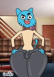 1boy big_thighs clothed femboy gumball_watterson hyper_thighs male male_only the_amazing_world_of_gumball