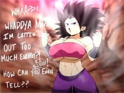 abs aura big_breasts blurry_background boob_drop caulifla color comic_page crop_top dragon_ball female_saiyan looking_up monochrome pseudocel sketchcolor third-party_edit titdrop titty_drop tubetop universe_6/universe_7 universe_6_saiyan/universe_7_saiyan