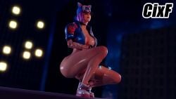 3d big_breasts cixf fortnite half_naked jacket_open looking_away lynx_(fortnite) thick_thighs