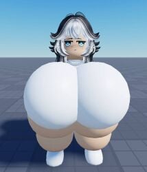 3d 3d_(artwork) 3d_model big_breasts bored breasts looking_at_viewer oc original_character roblox robloxian thick_ass thick_breasts thick_thighs