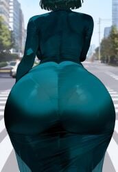 ai_generated ass ass_focus big_ass big_butt black_hair bubble_ass bubble_butt creamy_ai curvy dress fat_ass from_behind fubuki_(one-punch_man) green_dress green_hair huge_ass impossible_clothes impossible_dress large_ass narrow_waist one-punch_man round_ass round_butt thiccwithaq_(ai_style) thick_ass thick_thighs wide_hips