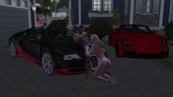 blonde_hair blowjob bugatti dark-skinned_male interracial light-skinned_female on_knees phone submissive the_sims_4