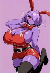 ai_generated bare_legs bonfie bonnie_(fnaf) bunny_ears bunny_girl bunnysuit fazclaire&#039;s_nightclub five_nights_at_freddy&#039;s fredina&#039;s_nightclub fur furry furry_only gigantic_breasts hair_over_one_eye huge_breasts huge_thighs kemonogirls looking_at_viewer massive_breasts purple_body purple_hair purple_skin rabbit_ears rabbit_humanoid red_eyes scottgames short_hair solo_anthro thick_body thick_female thick_thighs thighs voluptuous voluptuous_female