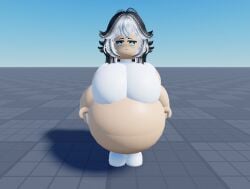 1girls 3d 3d_(artwork) 3d_artwork 3d_model 3d_render big_belly big_breasts big_breasts roblox robloxian thick_legs thick_thighs vore vore_belly