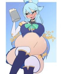 1girls 2024 aqua_(konosuba) fat fat_female fat_fetish fatty female_only kono_subarashii_sekai_ni_shukufuku_wo! nyanilla_ solo tagme