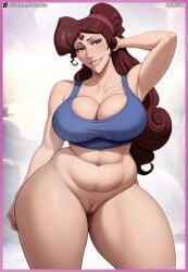 1girls ai_generated big_ass big_breasts daulawkins disney hercules_(disney) large_breasts looking_at_viewer megara nude pussy solo stable_diffusion thick thick_thighs thighs