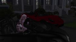 blonde_hair bugatti dark-skinned_male implied_sex interracial light-skinned_female porsche the_sims_4