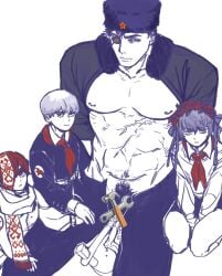 4boys belarus_(countryhumans) censored countryhumans cuntboy eyepatch hairy_pussy hammer_and_sickle intersex muscular muscular_cuntboy pubes pussy rsfsr_(countryhumans) russia_(countryhumans) soviet_union_(countryhumans) ukraine_(countryhumans) ushanka