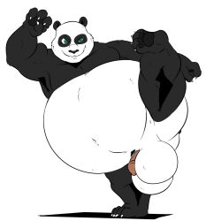 2018 a-side anthro balls bear belly big_balls big_belly black_and_white_fur claws dreamworks genitals giant_panda humanoid_genitalia humanoid_penis kung_fu_panda looking_at_viewer male mammal master_po_ping morbidly_obese morbidly_obese_anthro morbidly_obese_male mouth_closed navel nude obese obese_anthro obese_male overweight overweight_anthro overweight_male penis raised_leg smile smiling_at_viewer solo toe_claws