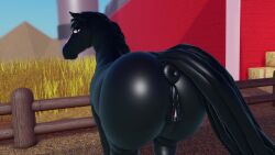 1girls 3d animal_pussy animated equine equine_anus equine_pussy female_only feral horse looking_back no_sound ponut presenting_hindquarters rear_view roblox shaking_butt tagme video willie_piv zoophilia