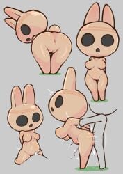 animal_crossing anthro anus areola arm_pull ass bodily_fluids breasts coco_(animal_crossing) cum cum_in_pussy cum_inside duo female female_penetrated from_behind_position genital_fluids genitals grey_background hi_res human lagomorph leporid looking_at_viewer male male/female male_penetrating male_penetrating_female mammal nintendo nipples open_mouth penetration penile penile_penetration penis_in_pussy prison_guard_position pussy rabbit sarumoji sex simple_background vaginal_penetration vaginal_penetration