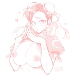 1girls big_breasts breasts capcom chun-li female line_art misodiru street_fighter