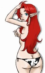 big_breasts big_butt butt cow_print cowprint cowprint_lingerie long_hair malon ocarina_of_time panties red_hair the_legend_of_zelda the_legend_of_zelda:_ocarina_of_time