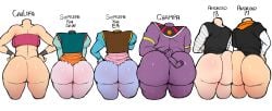 android_17 android_18 anthro ass ass_comparison ass_size_chart ass_to_ass big_ass blackwhiplash blue_skin both_sexes_in_same_situation brother_and_sister bwl caulifla champa character_sheet cropped_legs dragon_ball dragon_ball_super dragon_ball_z felid feline femboy headless huge_ass huge_butt incest purple_body shin_(dragon_ball) siblings tagme thick_thighs wide_hips