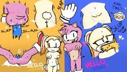 2boys 2girls amy_rose blowjob blowjob_face cowgirl_position cream_the_rabbit cum_in_pussy drawn furry licking licking_lips miles_prower slap sonic_(series) sonic_the_hedgehog sonic_the_hedgehog_(series) tails tails_the_fox to video_games