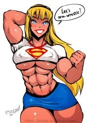 1girls 2d_(artwork) abs aleksandrgav alien alien_girl arm_up armpits big_breasts blonde_female blonde_hair blue_eyes blush blushing breasts buff busty crop_top croptop curves curvy curvy_body curvy_female dc dc_comics fat_ass female female_only fit fit_female huge_breasts justice_league_unlimited kryptonian large_ass large_breasts legs light-skinned_female light_skin muscles muscular muscular_female muscular_legs six_pack solo supergirl superheroine superman_(series) thick thick_ass thick_thighs thighs toned toned_female white_background