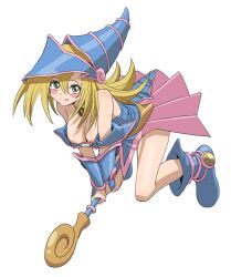 blonde_hair clothed clothing dark_magician_girl dimples green_eyes konami tagme tansincossin yu-gi-oh!