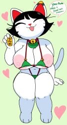 1girls ankles anthro anthropomorph anthropomorphic anthropomorphism anthropomorphization areola areolae bell bell_choker bell_collar big_areola big_areolae big_breasts big_hips big_waist black_hair blush blushing blushing_at_viewer bra breasts cassettedream cat cat_ears cat_girl cat_tail choker closed_eyes clothes clothing coin collar dream-cassette elbows english_text eyes_closed feet female female_only fingers fur green_bra green_clothes green_clothing green_text green_underwear hips hoshime huge_areola huge_areolae huge_breasts huge_hips knees kokoro large_areola large_areolae large_breasts large_hips legs lime_background looking_at_viewer luckitty mouth_open multicolored_bikini multicolored_bra multicolored_clothes multicolored_clothing multicolored_panties multicolored_underwear navel neko_ears neko_girl neko_tail nekomimi nipples oc only_female open_mouth open_smile original original_character panties pantsu red_bra red_choker red_clothes red_clothing red_collar red_nose red_underwear shoulders smile smiling smiling_at_viewer solo soul souls text thick_hips thick_legs thick_thighs thighs toes underwear waist wardrobe_malfunction whiskers white_fur wide_hips wide_waist