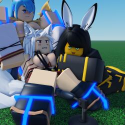 3d 3girls artist_request aurelia_(balanced_craftwars) balanced_craft_wars golden_fox_(balanced_craftwars) okeania_(balanced_craftwars) rain_(balanced_craftwars) roblox roblox_game robloxian source_request tagme