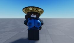 3d artist_request breasts brickbattler brown_hair female_only roblox roblox_game robloxian rule_63 sombrero source_request swagman_(brickbattler) tagme