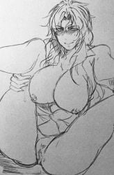 1girls breasts dio_brando female female_dio female_only jojo's_bizarre_adventure pussy rule_63 solo stardust_crusaders traditional_media_(artwork)