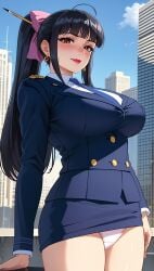 2d agatha_(kamyla) ai_generated kamyla mature mature_female panties police police_uniform short_skirt stable_diffusion