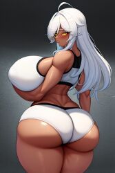 1girls ai_generated big_ass big_breasts big_butt bike_shorts bubble_ass bubble_butt enormous_ass enormous_breasts fat_ass gigantic_ass gigantic_breasts gigantic_butt huge_ass huge_breasts huge_butt humungous_ass humungous_breasts large_ass large_breasts long_hair looking_at_viewer looking_back massive_ass massive_breasts massive_butt nai_diffusion original original_character shiny_clothes shiny_skin short_shorts sports_bra sportswear stable_diffusion thick_ass thick_hips thick_thighs thunder_thighs thunderthighs white_hair wide_hips wide_thighs yellow_eyes