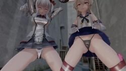 2girls 3d animated aobee belly_button dildo dildo_in_pussy female gloves hands_on_hips kantai_collection kashima_(kantai_collection) large_ass long_hair midriff mikumikudance miniskirt mmd mp4 orgasm_face panties pelvic_thrust pleated_skirt sex_toy shimakaze_(kantai_collection) skirt sound tagme teasing thick_thighs thighs upskirt vaginal vibrator vibrator_in_pussy vibrator_under_clothes video