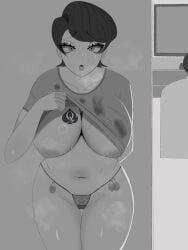 big_breasts bite_mark condom_belt klerent komi-san_wa_komyushou_desu komi_shuuko milf mother netorare queen_of_spades spade_tattoo stray_pubic_hair