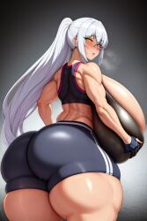 1girls ai_generated big_ass big_breasts big_butt bike_shorts bubble_ass bubble_butt enormous_ass enormous_breasts fat_ass gigantic_ass gigantic_breasts gigantic_butt huge_ass huge_breasts huge_butt humungous_ass humungous_breasts large_ass large_breasts long_hair looking_at_viewer looking_back massive_ass massive_breasts massive_butt nai_diffusion original original_character shiny_clothes shiny_skin short_shorts sports_bra sportswear stable_diffusion thick_ass thick_hips thick_thighs thunder_thighs thunderthighs white_hair wide_hips wide_thighs yellow_eyes
