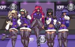 07th_expansion 5girls alternate_skin_color ass ass_focus ass_to_ass bent_over big_ass black_hair blackwashed blonde_hair bubble_butt cancel_(danganronpa_f_shattered_hope) captain_kirb clothing commission commissioner_upload crossover danganronpa danganronpa_f_shattered_hope dark_skin eyepatch fanganronpa fat_ass female female_only fischl_(genshin_impact) frederica_bernkastel genshin_impact goth goth_girl green_hair hat headphones hololive hololive_english hololive_myth huge_ass icon indie_virtual_youtuber kfp_(takanashi_kiara) large_ass phonon purple_hair rear_view red_hair restaurant romolla straight_hair tail takanashi_kiara take_your_pick thick_ass thick_thighs thighhighs toon_michaela toxicsoul77 umineko_no_naku_koro_ni under_night_in-birth uniform virtual_youtuber wide_hips