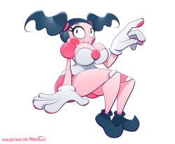 :i big_breasts cleavage clown_girl gamefreak hourglass_figure huge_boobs huge_breasts hyperflannel mime_girl mr._mime nintendo pokemon pokemon_(species) smile thick_thighs twintails wide_hips