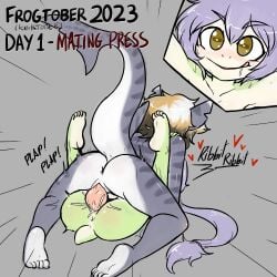 2023 5_toes amphibian anthro anthro_on_anthro anthro_penetrated anthro_penetrating anthro_penetrating_anthro anus ass duo eyebrows feet female female_on_bottom female_penetrated fish frog from_front_position genitals green_tail grey_arms grey_ears grey_legs grey_tail hair male male/female male_on_top male_penetrating male_penetrating_female marine markings mating_press nude on_bottom on_top penetration penile penile_penetration penis penis_in_pussy sex shark shouk soles striped_arms striped_legs striped_markings striped_tail stripes tail tail_markings thrusting toes vaginal_penetration vaginal_penetration white_butt