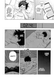 1boy bed buthikireta erection izuku_midoriya my_hero_academia ochako_uraraka phone sleeping wholesome