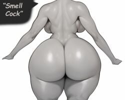 1female 1girls ai_generated breasts creature curvaceous curvy curvy_figure dialogue female female_only grey_skin humanoid nai_diffusion stable_diffusion text text_bubble thick thick_ass thick_thighs voluptuous voluptuous_female whoram wide_hips