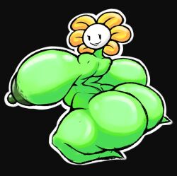 1girls 2d areolae ass big_ass big_breasts breasts breasts_bigger_than_head color completely_nude completely_nude_female female female_only flowey_the_flower full_body gatofashado green_skin huge_ass huge_breasts looking_at_viewer looking_back naked naked_female nipples nude nude_female plant plantie rule_63 sideboob smile solo solo_female undertale undertale_(series)