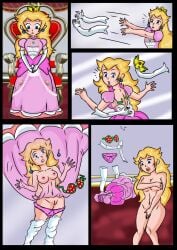 archangemon breasts comic female indoors living_clothes mario_(series) nude princess_peach pussy super_mario_bros. throne