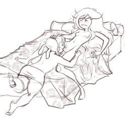 adventure_time bed cunnilingus fionna_the_human_girl ice_queen_(adventure_time) matuska sketch tagme yuri