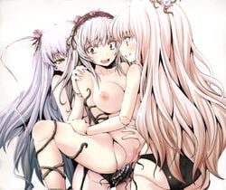 3girls anal barasuishou breasts censored doll_joints female female_only group_sex incest kirakishou long_hair multiple_girls naughty_face nude panties pussy pussy_juice rozen_maiden sex sisters spread_legs strap-on strapon suigintou tear tentacle threesome tousen vines yuri