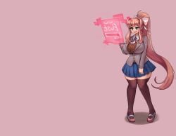 1girls breast_expansion commission coral_brown_hair doki_doki_literature_club gipehtyboon green_eyes hacking huge_breasts long_hair monika_(doki_doki_literature_club) ponytail school_uniform sequence skirt tagme thick_thighs thighhighs white_bow yboon