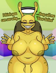 1futa alternate_version_available antennae areolae background balls belly_button big_belly big_breasts big_penis big_woman breasts chubby chubby_female dialogue edit english_text eyelashes eyeshadow flaccid freckles furry futa_only futanari gooey hands_up humanoid humanoid_penis looking_at_viewer massive_breasts massive_thighs nipples orange_pupils penis pudgy_belly puffy_pussy pussy shiny shiny_skin slime_drip slimey smiling snail snail_girl snail_humanoid snail_shell solo standing text thick_thighs thighs third-party_edit wanting_sex wide_hips yellow_areola yellow_body yellow_nipples yellow_skin