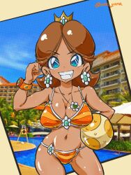 breasts female female_only mario_(series) nikki_yama nintendo princess_daisy solo swimsuit tagme