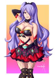 alternate_costume alternate_hairstyle breasts camilla_(fire_emblem) female female_only fire_emblem fire_emblem_fates hair_over_one_eye halloween halloween_costume nintendo open_mouth solo sonicheroxd twintails