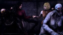 2futas 2girls 3d ada_wong anal ashley_graham ashley_graham_(ella_freya) asian asian_female blonde_hair clothed clothed_female_nude_male clothed_sex clothing fist_bump futa_on_male futanari group group_sex human humandom implied_futanari interspecies knife light-skinned_futanari light_skin monster monster_rape orgy red_clothing regenerator regenerator_(resident_evil) resident_evil resident_evil_4 resident_evil_4_remake saygoodbye-sfm small_dom_big_sub source_filmmaker sweater verdugo yellow_clothing